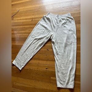 Cream silk cotton knit Theyskens Theory knickers pants sweats shorts M scandi